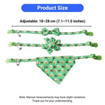 St Patrick Day Green Cat Collar Two Piece Set - GreenFur
