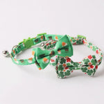 St Patrick Day Green Cat Collar Two Piece Set - GreenFur
