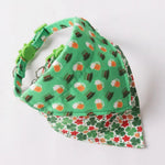 St Patrick Day Green Cat Collar Two Piece Set - GreenFur