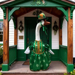 St Patrick Day Green Shamrock Goose Outfit with Hat - GreenFur