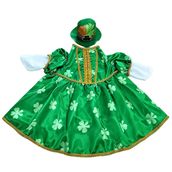 St Patrick Day Green Shamrock Goose Outfit with Hat - GreenFur