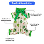 St Patrick Day Pet Pajamas Shamrock Green Four Leg Sleepwear - GreenFur