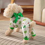 St Patrick Day Pet Pajamas Shamrock Green Four Leg Sleepwear - GreenFur