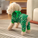 St Patrick Day Pet Pajamas Shamrock Green Four Leg Sleepwear - GreenFur