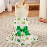 St Patrick Day Pet Princess Dress Shamrock Party Outfit - GreenFur