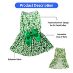St Patrick Day Pet Princess Dress Shamrock Party Outfit - GreenFur