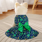 St Patrick Day Pet Princess Dress Shamrock Party Outfit - GreenFur