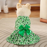 St Patrick Day Pet Princess Dress Shamrock Party Outfit - GreenFur
