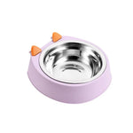 Stainless Steel Hanging Pet Bowl Cat Ear Design Food and Water Feeder - GreenFur