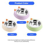 Stainless Steel Hanging Pet Bowl Cat Ear Design Food and Water Feeder - GreenFur