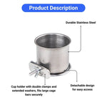 Stainless Steel Parrot Food Cup Water Bowl for Bird Feeder - GreenFur