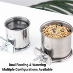 Stainless Steel Parrot Food Cup Water Bowl for Bird Feeder - GreenFur