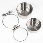 Stainless Steel Parrot Water Bowl Food Tray for Birds - GreenFur