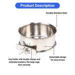 Stainless Steel Parrot Water Bowl Food Tray for Birds - GreenFur