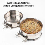 Stainless Steel Parrot Water Bowl Food Tray for Birds - GreenFur