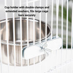 Stainless Steel Parrot Water Bowl Food Tray for Birds - GreenFur