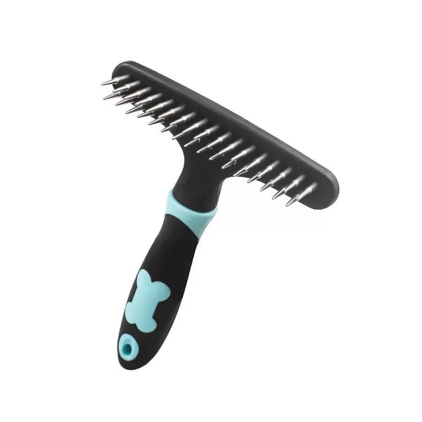 Stainless Steel Round Needle Double Row Pet Deshedding Brush - GreenFur