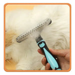 Stainless Steel Round Needle Double Row Pet Deshedding Brush - GreenFur