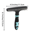 Stainless Steel Round Needle Double Row Pet Deshedding Brush - GreenFur