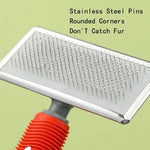 Stainless Steel Rounded Corners Pins Pet Long Slicker - GreenFur