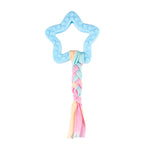 Star Shape TPR Dog Pet Chew Toy with Braided Rope - GreenFur