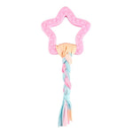 Star Shape TPR Dog Pet Chew Toy with Braided Rope - GreenFur