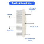 Straight Dual Density Pet Comb Eco Friendly Metal Pin Grooming Tool - GreenFur