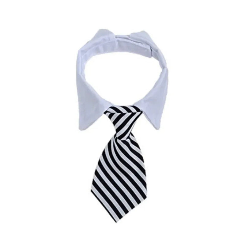 Stripe Pattern Necktie Pet Collar - GreenFur