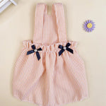 Striped Print Dress with Bow Decor for Dogs - GreenFur