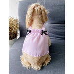 Striped Print Dress with Bow Decor for Dogs - GreenFur