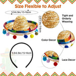Striped Triangle Dog Scarf and Straw Hat Set with Colorful Pom - Poms - GreenFur