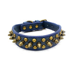 Studded Leather Collar for Medium Large Dogs - GreenFur