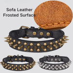 Studded Leather Collar for Medium Large Dogs - GreenFur