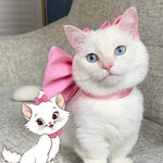 Stylish Adjustable Large Bow Cat Collar - GreenFur
