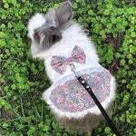 Stylish Cute Cotton Floral Rabbit Dress with Leash - GreenFur