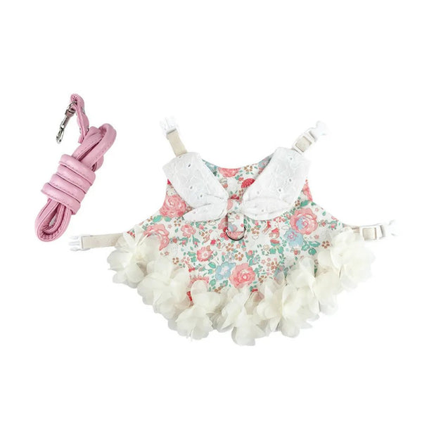 Stylish Cute Cotton Rabbit Dress with Leash - GreenFur