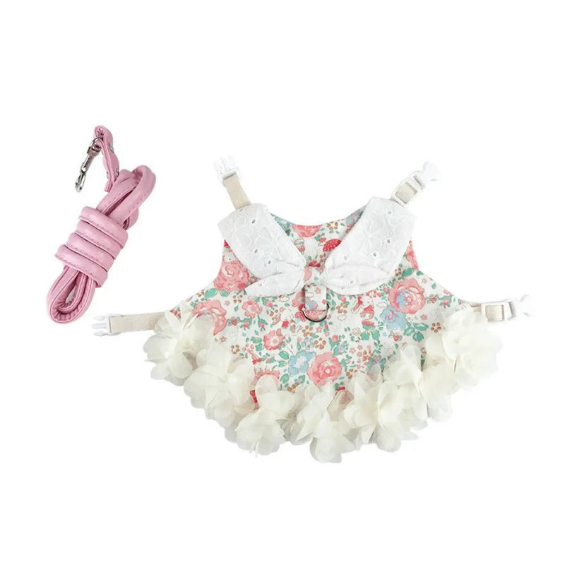 Stylish Cute Cotton Rabbit Dress with Leash - GreenFur
