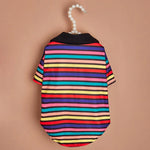 Stylish Cute Polyester Pet Striped Polo Shirt - GreenFur