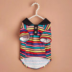 Stylish Cute Polyester Pet Striped Polo Shirt - GreenFur