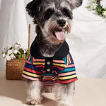 Stylish Cute Polyester Pet Striped Polo Shirt - GreenFur