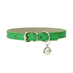 Stylish Cute PU Leather Cat Collar with Bell - GreenFur