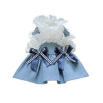 Stylish Denim Dog Dress Outfit for Small Breeds - GreenFur