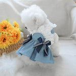 Stylish Denim Dog Dress Outfit for Small Breeds - GreenFur