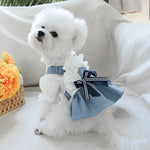 Stylish Denim Dog Dress Outfit for Small Breeds - GreenFur