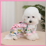 Stylish Floral Coquette Bow Dog Jumpsuit - GreenFur