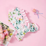 Stylish Floral Coquette Bow Dog Jumpsuit - GreenFur