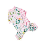Stylish Floral Coquette Bow Dog Jumpsuit - GreenFur