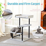 Stylish Iron Frame Large Platform Wood Modern Cat Tree - GreenFur
