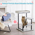 Stylish Iron Frame Large Platform Wood Modern Cat Tree - GreenFur