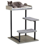 Stylish Iron Frame Large Platform Wood Modern Cat Tree - GreenFur